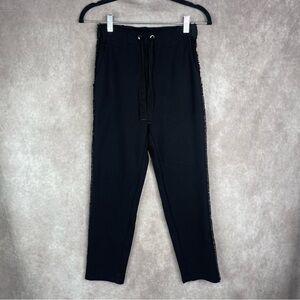 Vetements Hiver 2017 Ponte Knit Pants With Side Fringe In Black Women's Sz S